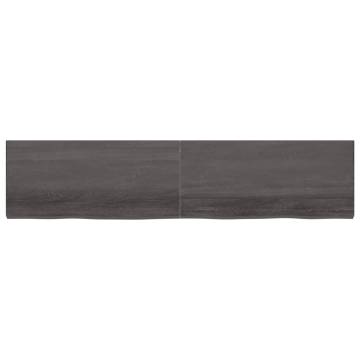 Dark Brown Bathroom Countertop - Solid Oak 220x50 cm