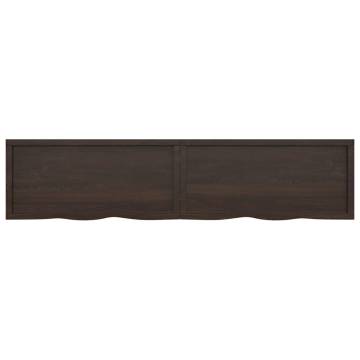 Dark Brown Bathroom Countertop - Solid Oak 220x50 cm