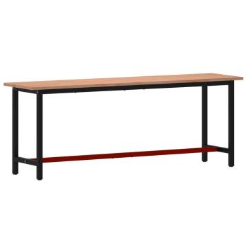 Workbench 220x55 cm - Solid Beech & Metal | HipoMarket