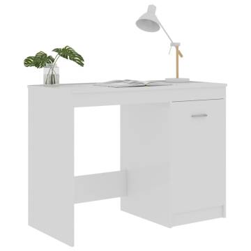 High Gloss White Desk - Modern Engineered Wood 100x50 cm