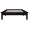 LED Bed Frame Black 90x200 cm - Solid Pine Wood | Hipo Market