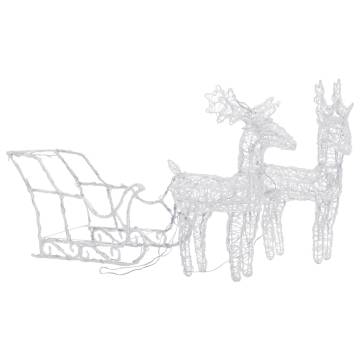 Reindeers & Sleigh Christmas Decoration - 160 LEDs, 130 cm