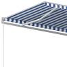 Manual Retractable Awning 500x350 cm - Blue & White | HipoMarket