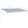 Manual Retractable Awning 500x350 cm - Blue & White | HipoMarket