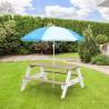 AXI Children Picnic Table with Umbrella - Brown & White