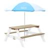 AXI Children Picnic Table with Umbrella - Brown & White