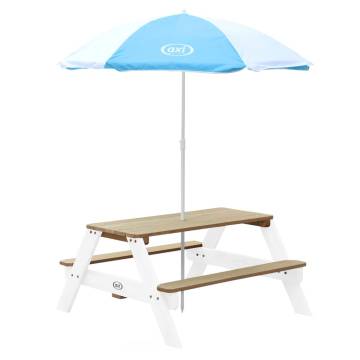 AXI Children Picnic Table with Umbrella - Brown & White