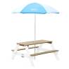 AXI Children Picnic Table with Umbrella - Brown & White