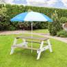 AXI Children Picnic Table with Umbrella - Brown & White