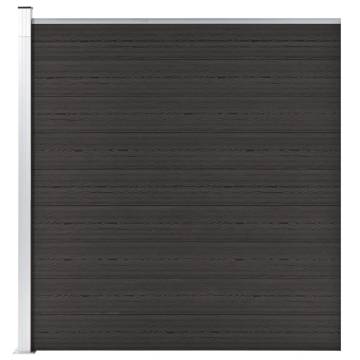 Fence Panel WPC 175x186 cm Black - Durable Garden Fence