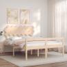 Solid Wood King Size Bed Frame with Headboard - Stylish & Sturdy