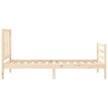 Solid Wood Bed Frame with Headboard - 100x200 cm | HipoMarket