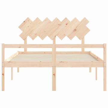 Solid Wood King Size Bed Frame with Headboard - Stylish & Sturdy