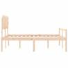 Solid Wood King Size Bed Frame with Headboard - Stylish & Sturdy