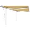 Manual Retractable Awning with LED 4x3 m Yellow and White Colour yellow and white Size 4 x 3 m Quantity in Package 1 