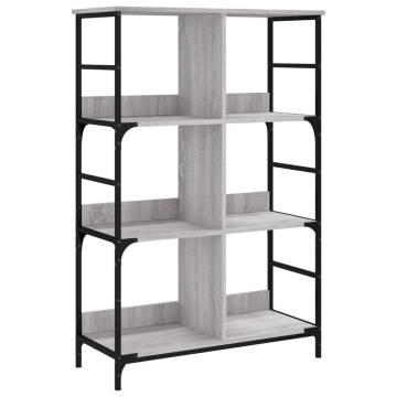 Bookshelf Grey Sonoma - Durable Engineered Wood Storage Rack