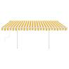 Manual Retractable Awning with LED - 4x3m Yellow & White