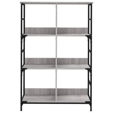 Bookshelf Grey Sonoma - Durable Engineered Wood Storage Rack