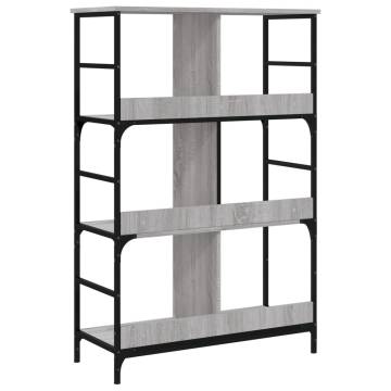 Bookshelf Grey Sonoma - Durable Engineered Wood Storage Rack