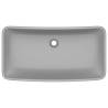 Luxury Rectangular Matt Light Grey Basin 71x38 cm Ceramic