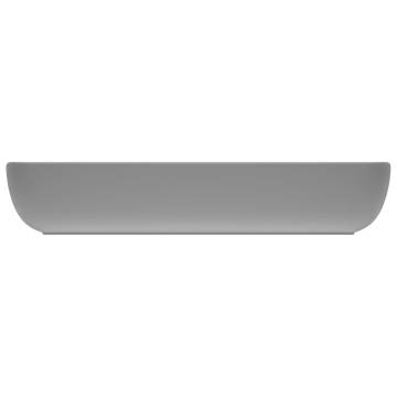 Luxury Rectangular Matt Light Grey Basin 71x38 cm Ceramic