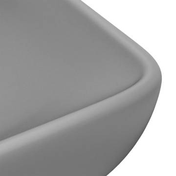 Luxury Rectangular Matt Light Grey Basin 71x38 cm Ceramic