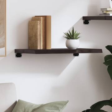 Wall Shelf Dark Brown 60x30 cm - Solid Oak Wood