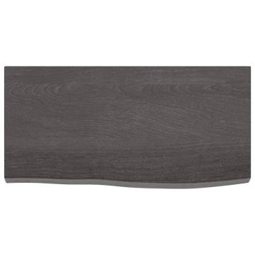 Wall Shelf Dark Brown 60x30 cm - Solid Oak Wood