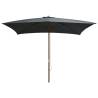 Elegant Outdoor Parasol with Wooden Pole - 200x300 cm Anthracite