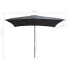 Elegant Outdoor Parasol with Wooden Pole - 200x300 cm Anthracite