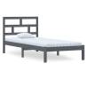 Grey Solid Wood Pine Bed Frame 100x200 cm - HipoMarket