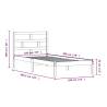 Grey Solid Wood Pine Bed Frame 100x200 cm - HipoMarket