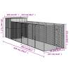 Light Grey Dog House with Run - Galvanised Steel | HipoMarket