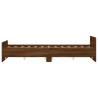 Brown Oak Double Bed Frame with Headboard & Footboard - 135x190 cm