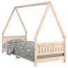 Kids Bed Frame 80x200 cm - Solid Wood Pine | HipoMarket