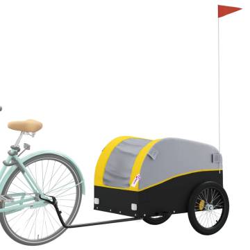 Bike Trailer Black & Yellow - 45 kg Iron | HipoMarket