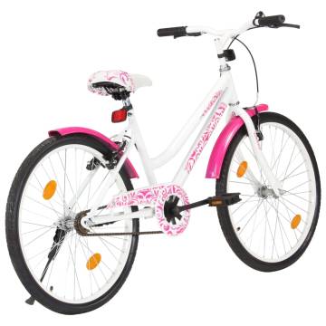 Stylish Kids Bike 24 inch Pink & White - Perfect Gift!