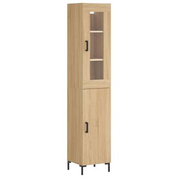 Elegant Highboard Sonoma Oak - 34.5x34x180 cm Engineered Wood