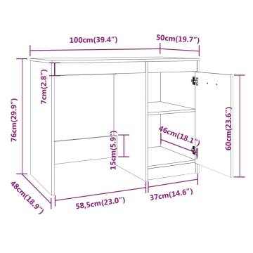 Sleek Grey Sonoma Desk - 100x50 cm | Durable Engineered Wood