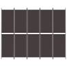 5-Panel Room Divider Brown 250x200 cm Fabric - HipoMarket