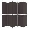 5-Panel Room Divider Brown 250x200 cm Fabric - HipoMarket