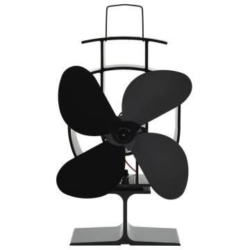 Heat Powered Stove Fan - 4 Blades Black | HipoMarket UK