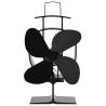 Heat Powered Stove Fan 4 Blades Black Size 18 x 9.5 x 22.5 cm (4 blades) 