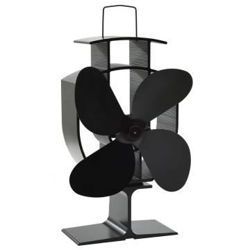 Heat Powered Stove Fan - 4 Blades Black | HipoMarket UK