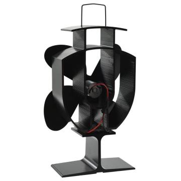 Heat Powered Stove Fan - 4 Blades Black | HipoMarket UK