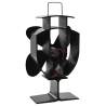 Heat Powered Stove Fan - 4 Blades Black | HipoMarket UK