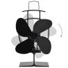 Heat Powered Stove Fan - 4 Blades Black | HipoMarket UK