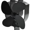 Heat Powered Stove Fan - 4 Blades Black | HipoMarket UK