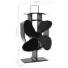 Heat Powered Stove Fan - 4 Blades Black | HipoMarket UK