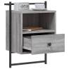 Wall-Mounted Grey Sonoma Bedside Cabinet - 40x30x61 cm